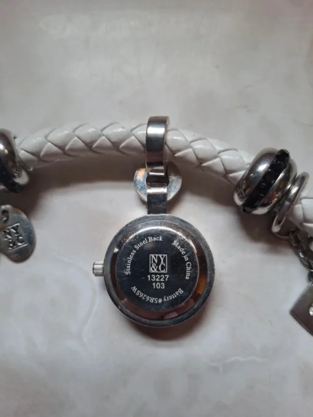 NY&C Charm Bracelet Watch White